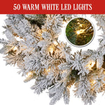 Christabelle 61cm Snowy Atica Pre - Lit Warm White LED Snowy Finish Christmas Wreath