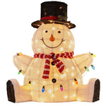 Christabelle 82cm Sitting Snowman Christmas Display with Lights
