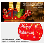 Christabelle Elf in Gift Sack Christmas Display Warm White LED Lights 86cm for Decoration w/Wire Frame Construction