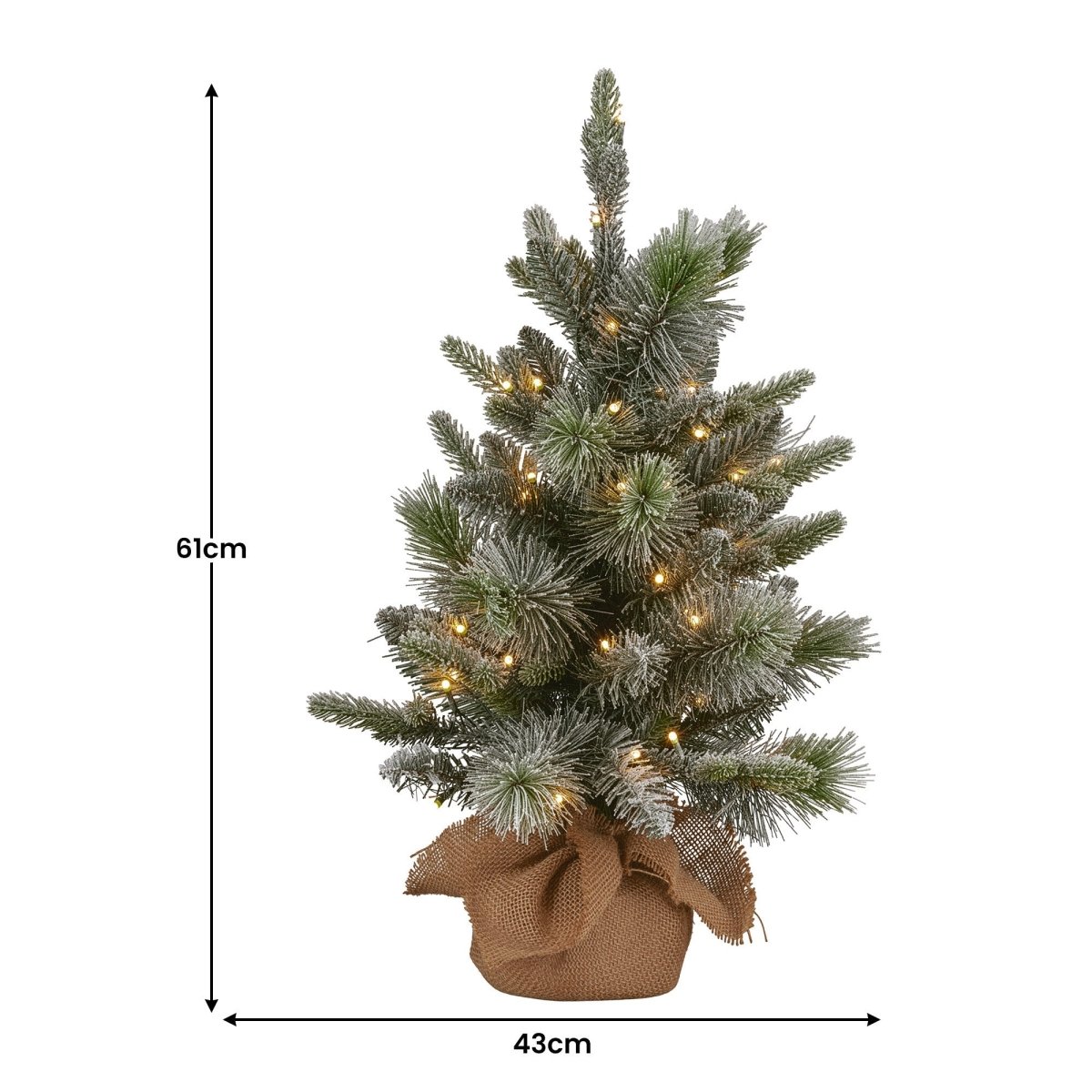 National Tree Company 61cm Pre - Lit Snowy Stamford Spruce Battery - Operated Mini Christmas Tree Multi - Functional LED Timer