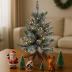 National Tree Company 61cm Pre - Lit Snowy Stamford Spruce Battery - Operated Mini Christmas Tree Multi - Functional LED Timer