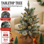 National Tree Company 61cm Pre - Lit Snowy Stamford Spruce Battery - Operated Mini Christmas Tree Multi - Functional LED Timer