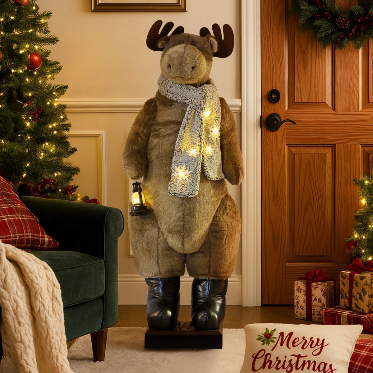 Christabelle 1.5m Musical LED Animated Christmas Moose Decoration Light - Up Lantern Ornament