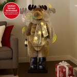 Christabelle 1.1m Musical LED Animated Christmas Moose Decoration Light - Up Lantern Ornament