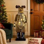 Christabelle 1.1m Musical LED Animated Christmas Moose Decoration Light - Up Lantern Ornament