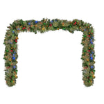 Christabelle 2.74m Christmas Garland with LED Lights Berries Pine Cones Multicolour Tree Decoration Ornament