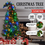 Christabelle Bad Santa 1.2m Curved Multicolour Pre - Lit Christmas Tree with 550 Tips