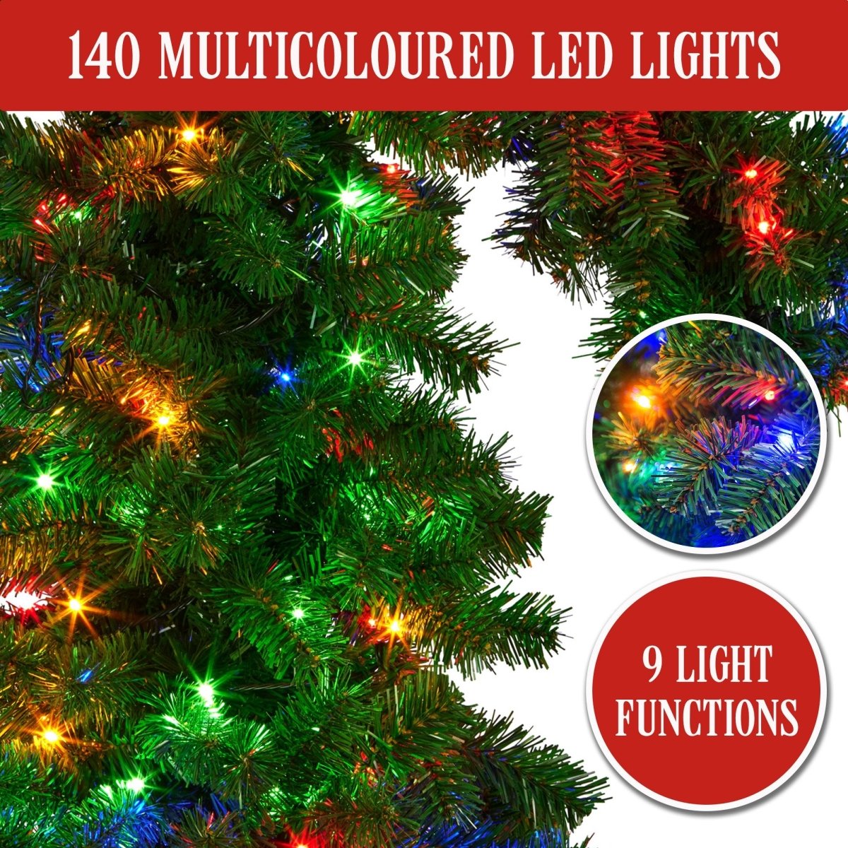 Christabelle Bad Santa 1.2m Curved Multicolour Pre - Lit Christmas Tree with 550 Tips