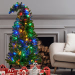 Christabelle Bad Santa 1.2m Curved Multicolour Pre - Lit Christmas Tree with 550 Tips