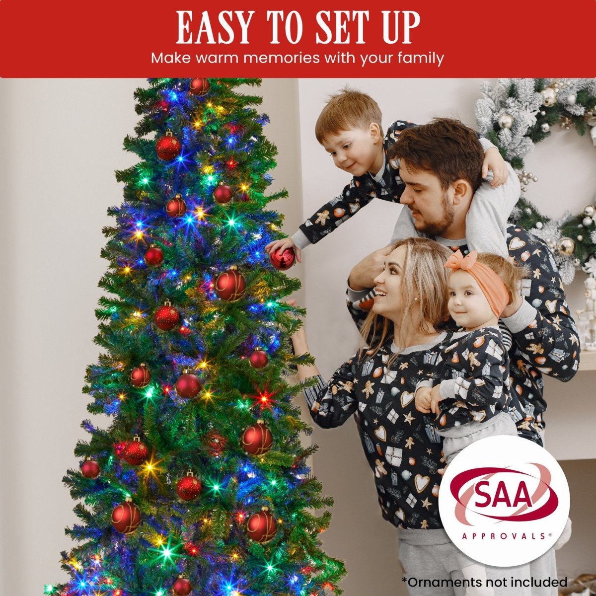 Christabelle Bad Santa 2.3m Curved Multicolour Pre - Lit Christmas Tree with 1240 Tips