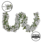 Christabelle 274cm Majestic Snow Prelit Christmas Garland