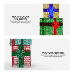 Christabelle 190cm 4 - piece Gift Stack Box Christmas Decor Bows Led Lights Xmas