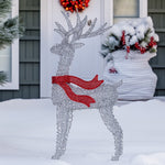 Christabelle Large 1.5m Christmas Reindeer Outdoor Indoor Light - Up Display Decoration Lawn Statue LED Lights Red Bow
