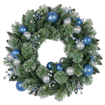 Swishmas 61cm Blue Collection Multicolour Pre - Lit Christmas Wreath