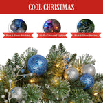 Swishmas 61cm Blue Collection Multicolour Pre - Lit Christmas Wreath