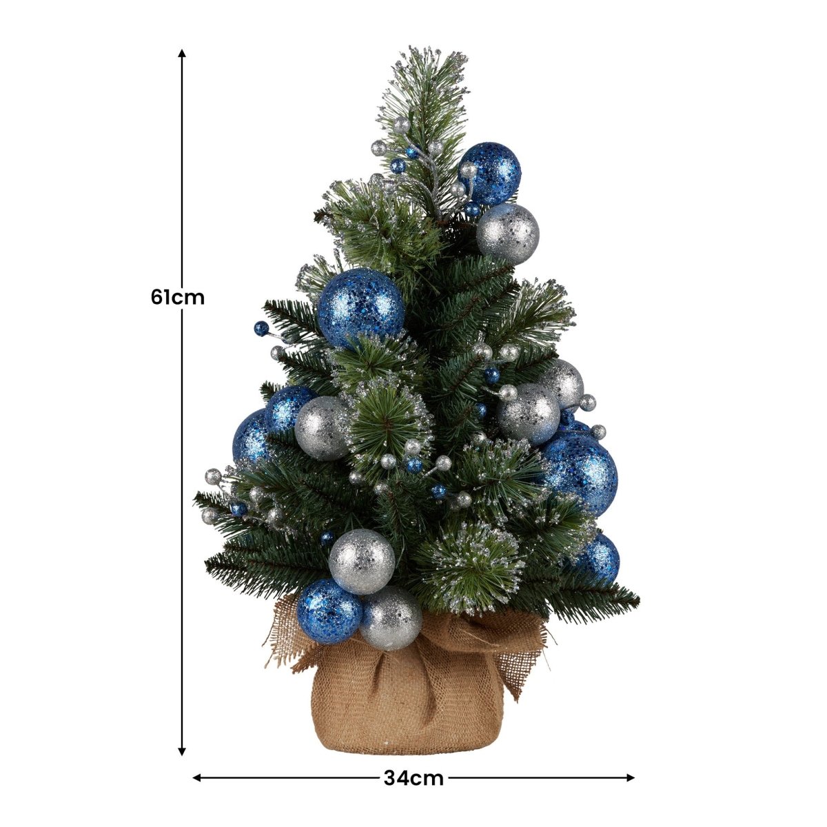 Christabelle 61cm Blue Collection Pre - Lit Tabletop Christmas Tree