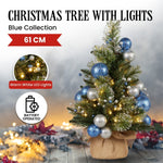 Christabelle 61cm Blue Collection Pre - Lit Tabletop Christmas Tree