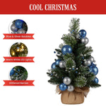 Christabelle 61cm Blue Collection Pre - Lit Tabletop Christmas Tree