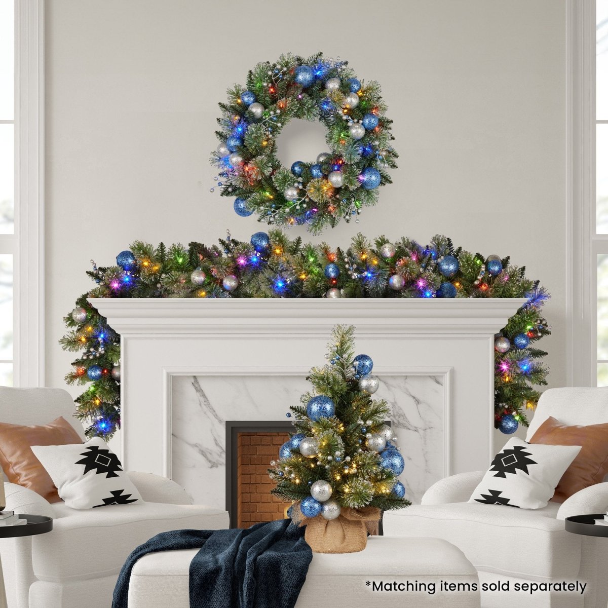 Christabelle 61cm Blue Collection Pre - Lit Tabletop Christmas Tree