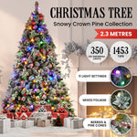 Christabelle Snowy Crown Pine 2.3m Multicolour Pre - Lit Christmas Tree with 1453 Tips