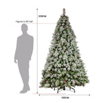 Christabelle Snowy Crown Pine 2.3m Multicolour Pre - Lit Christmas Tree with 1453 Tips
