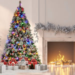 Christabelle Snowy Crown Pine 2.3m Multicolour Pre - Lit Christmas Tree with 1453 Tips