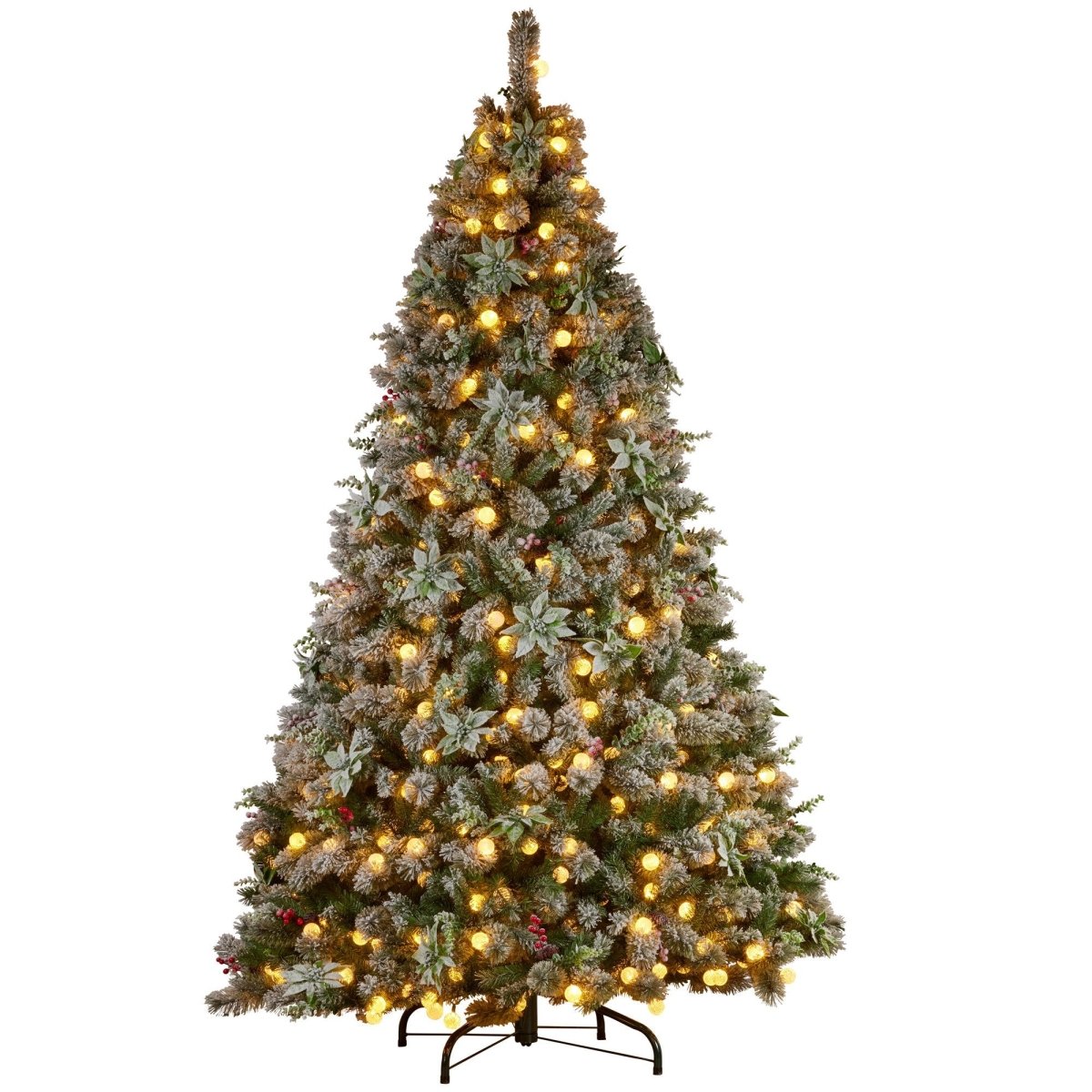 Christabelle Snowy Crown Pine 2.7m Multicolour Pre - Lit Christmas Tree with 2429 Tips