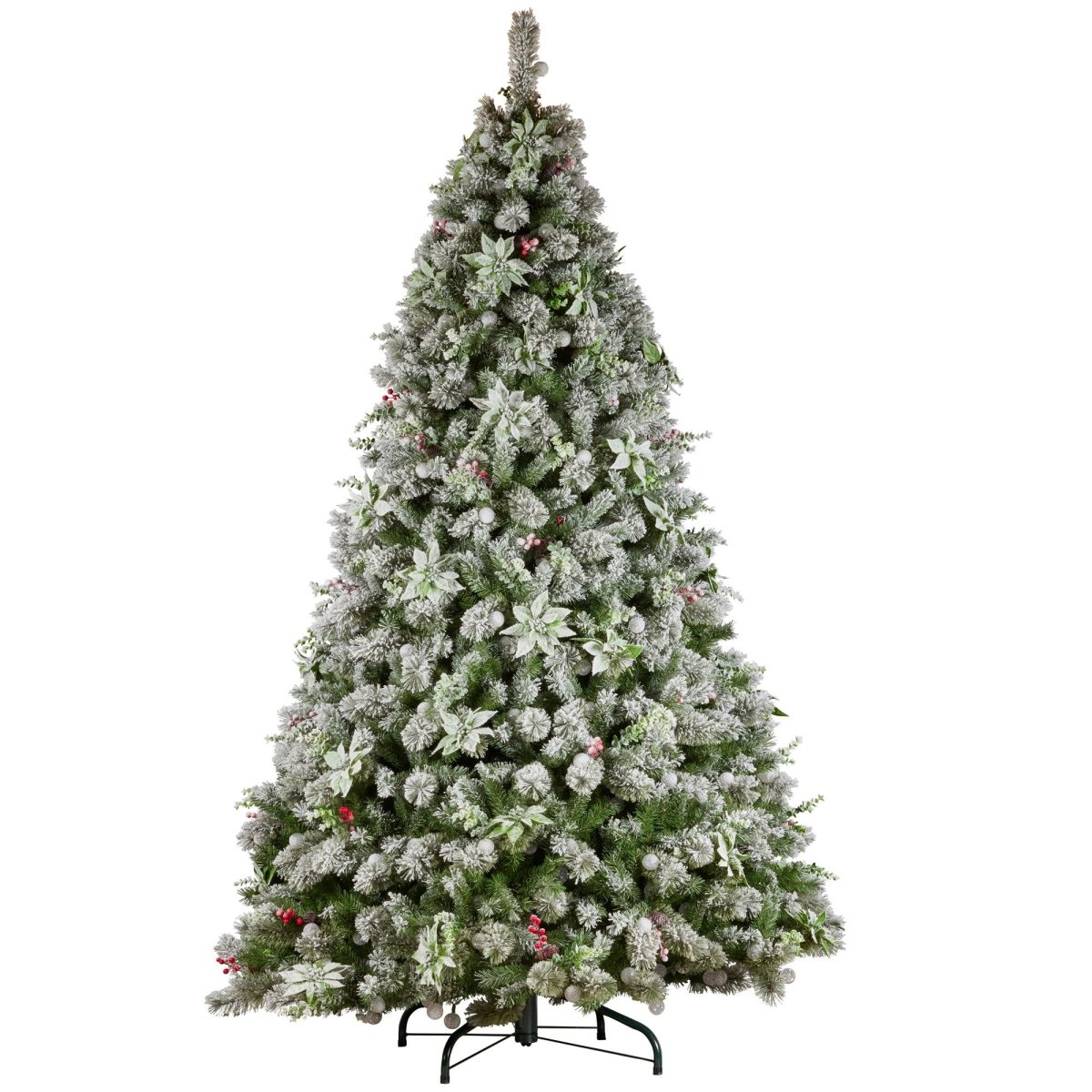 Christabelle Snowy Crown Pine 2.7m Multicolour Pre - Lit Christmas Tree with 2429 Tips