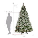 Christabelle Snowy Crown Pine 2.7m Multicolour Pre - Lit Christmas Tree with 2429 Tips