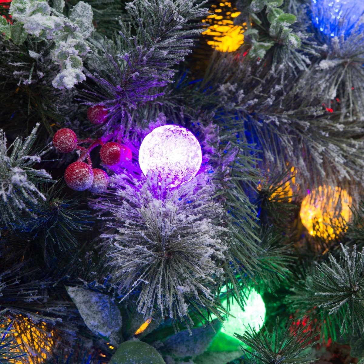 Christabelle Snowy Crown Pine 2.7m Multicolour Pre - Lit Christmas Tree with 2429 Tips