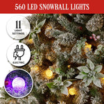 Christabelle Snowy Crown Pine 2.7m Multicolour Pre - Lit Christmas Tree with 2429 Tips