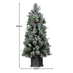 Christabelle Snowy Crown Pine Potted Christmas Tree 1.2m Multicolour Pre - Lit with Snowball Lights