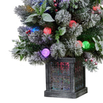 Christabelle Snowy Crown Pine Potted Christmas Tree 1.2m Multicolour Pre - Lit with Snowball Lights