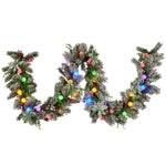 Swishmas 274cm Snowy Crown Pine Pre - Lit Multicolour Christmas Garland