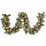 Swishmas 274cm Snowy Crown Pine Pre - Lit Multicolour Christmas Garland