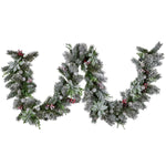 Swishmas 274cm Snowy Crown Pine Pre - Lit Multicolour Christmas Garland