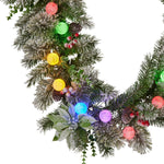 Swishmas 274cm Snowy Crown Pine Pre - Lit Multicolour Christmas Garland