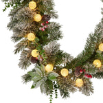 Swishmas 274cm Snowy Crown Pine Pre - Lit Multicolour Christmas Garland
