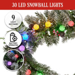 Swishmas 274cm Snowy Crown Pine Pre - Lit Multicolour Christmas Garland