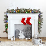 Swishmas 274cm Snowy Crown Pine Pre - Lit Multicolour Christmas Garland
