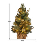 Christabelle 61cm Battery - operated Christmas Tree Warm Lights Led Table Top Gold