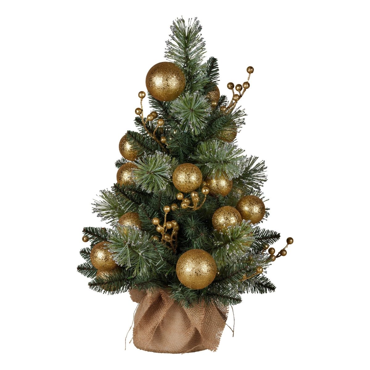 Christabelle 61cm Battery - operated Christmas Tree Warm Lights Led Table Top Gold