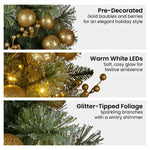 Christabelle 61cm Christmas Wreath Battery - operated Warm White Light Gold Bauble
