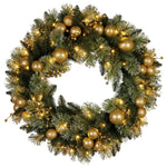Christabelle 76cm Christmas Wreath Battery - operated Warm White Lights Xmas Decor