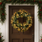 Christabelle 76cm Christmas Wreath Battery - operated Warm White Lights Xmas Decor