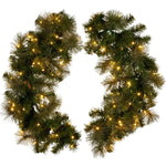 Christabelle 122cm Battery - operated Split Christmas Wreath Glittery Gold Pine