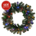 Christabelle 61cm Christmas Wreath with LED Lights Glittery Gold Pine re - Lit Front Door Decoration Ornament
