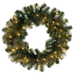 Christabelle 61cm Christmas Wreath with LED Lights Glittery Gold Pine re - Lit Front Door Decoration Ornament