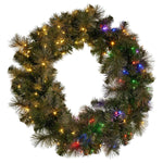 Christabelle 76cm Battery - operated Split Christmas Wreath Glittery Gold Pine