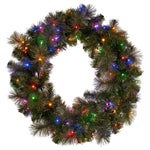Christabelle 76cm Battery - operated Split Christmas Wreath Glittery Gold Pine